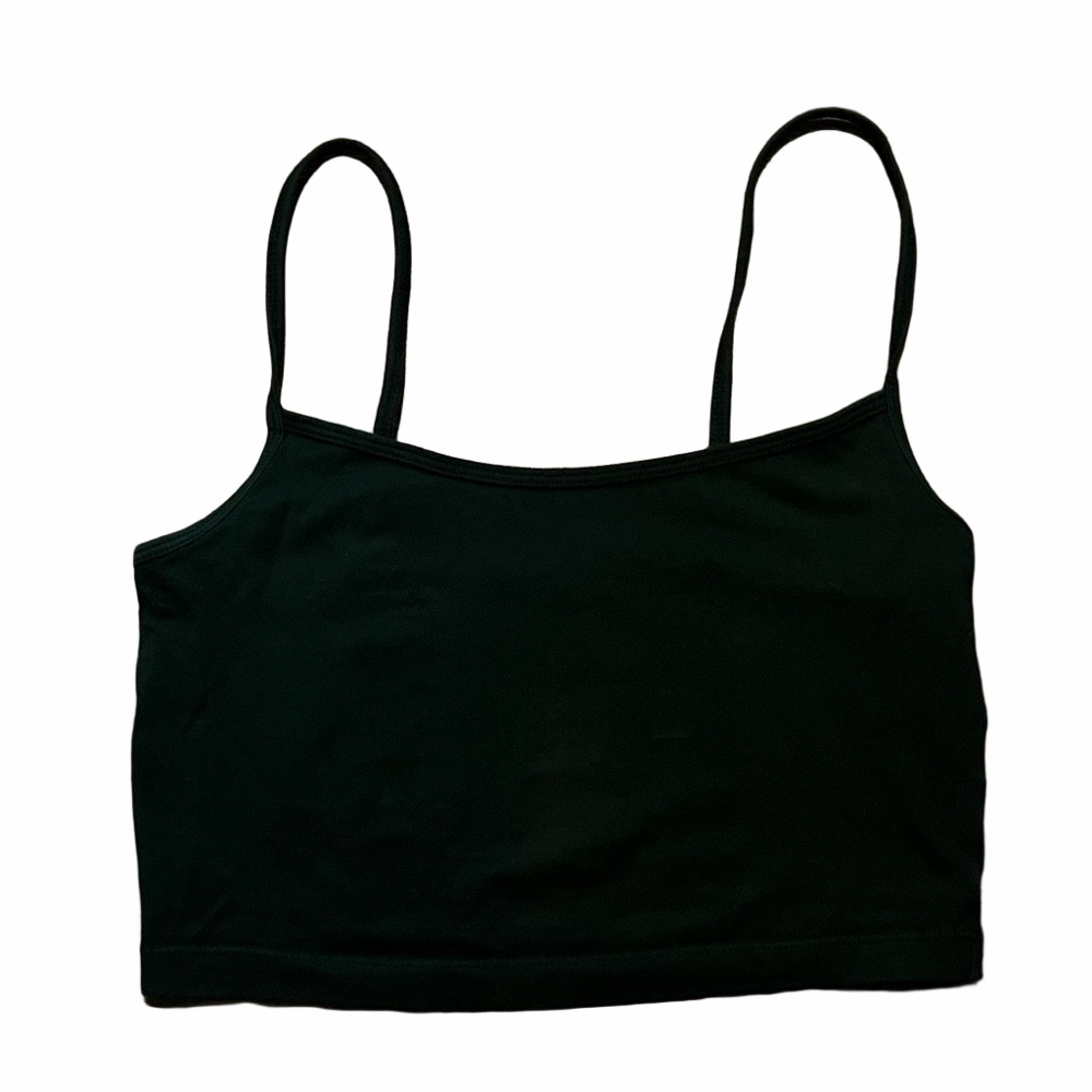 PS/ Basics by Pacsun Women’s Dark Green Spaghetti Strap Crop Top